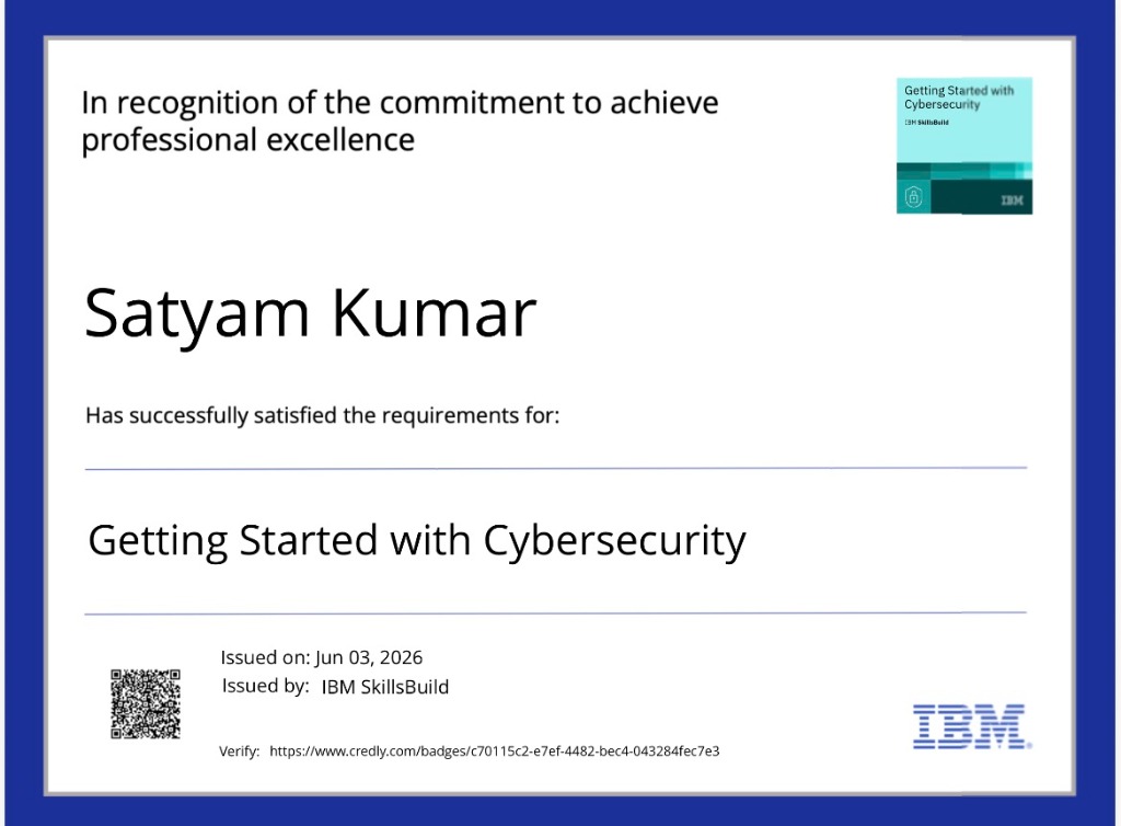 IBM Getting Started with Cybersecurity Certificate